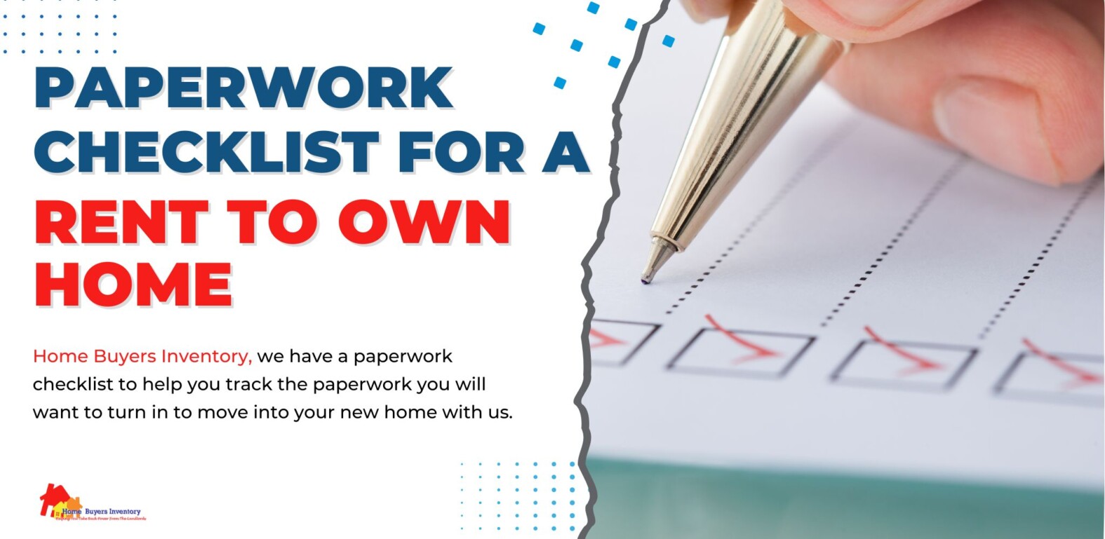 Paperwork checklist for a Rent to own home